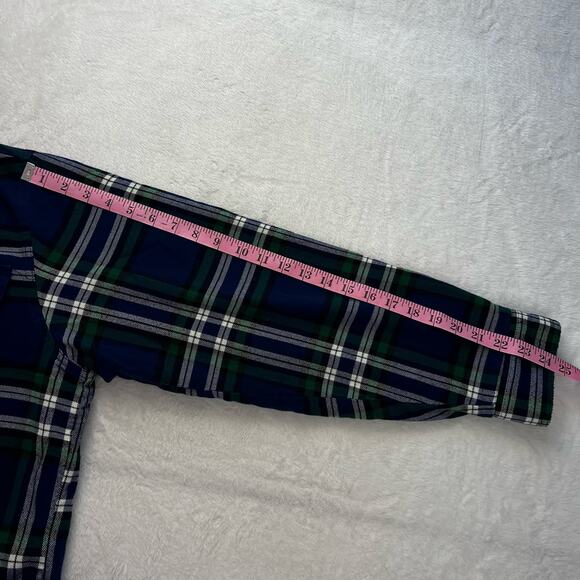 L.L. Bean Fleece lined Blue Plaid Button down Shirt Jacket men's size Medium - Picture 7 of 7